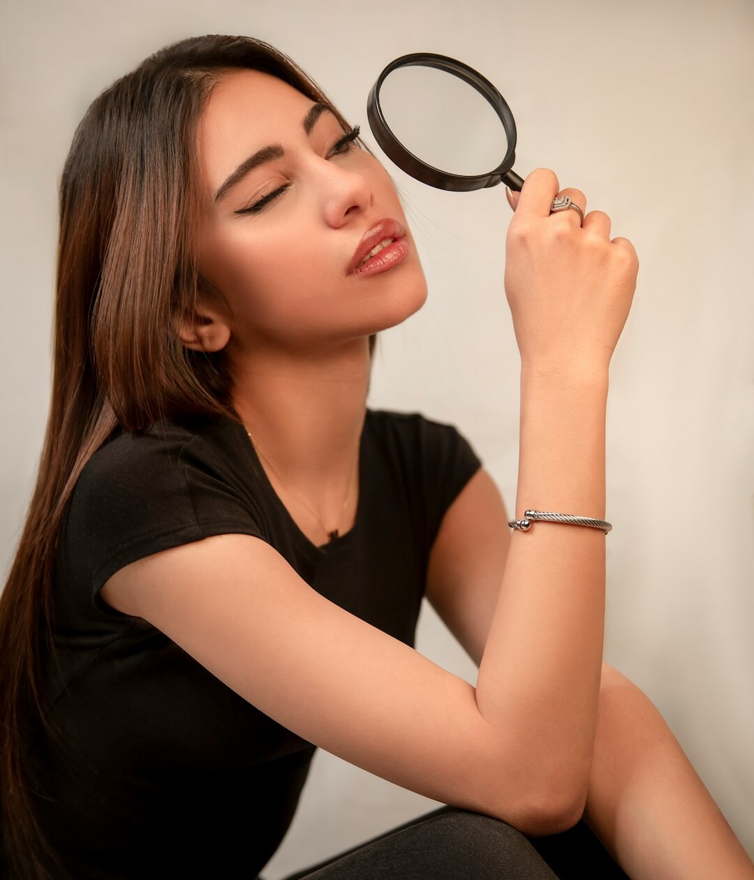 Studio portrait of a young Belgian woman analyst