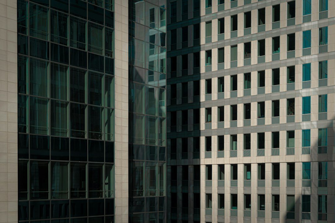 Modern office building facade in Brussels